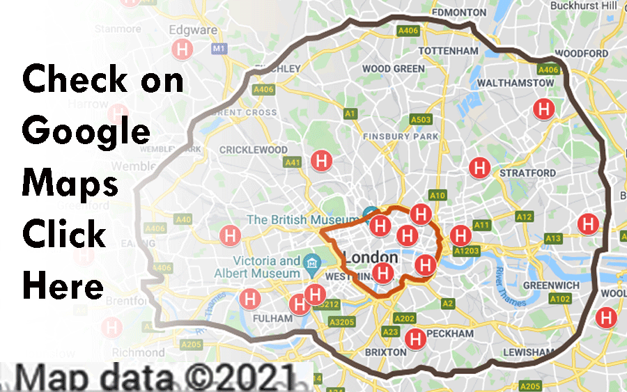London Hospitals - Are they within the Congestion charge Zones and ULEZ 