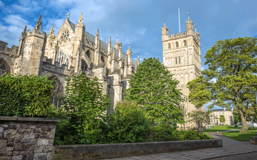 free parking in Exeter by Exeter Cathedral
