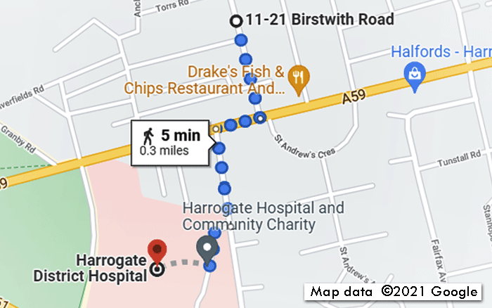 Free Parking at Birstwith Rd, Harrogate near to Harrogate District Hospital