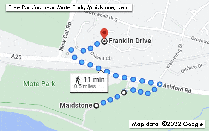 Free Parking near Mote Park, Maidstone, Kent