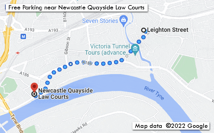 Free Parking near Newcastle Quayside Law Courts