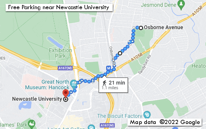 Free Parking near Newcastle University
