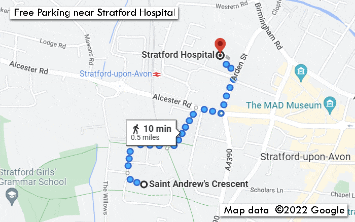 Free Parking near Stratford Hospital