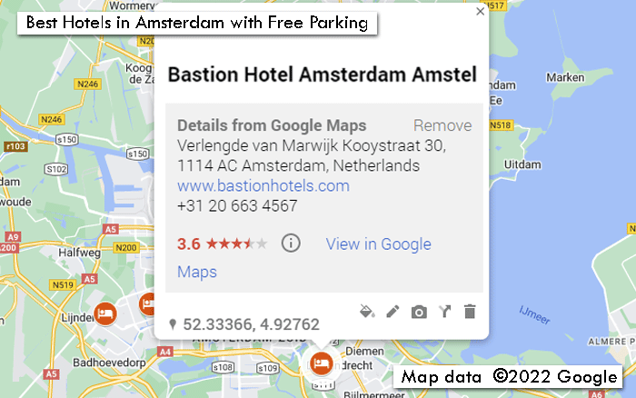 Best-Hotels-in-Amsterdam-with-Free-Parking-5-Bastion-Hotel-Amsterdam-Amstel